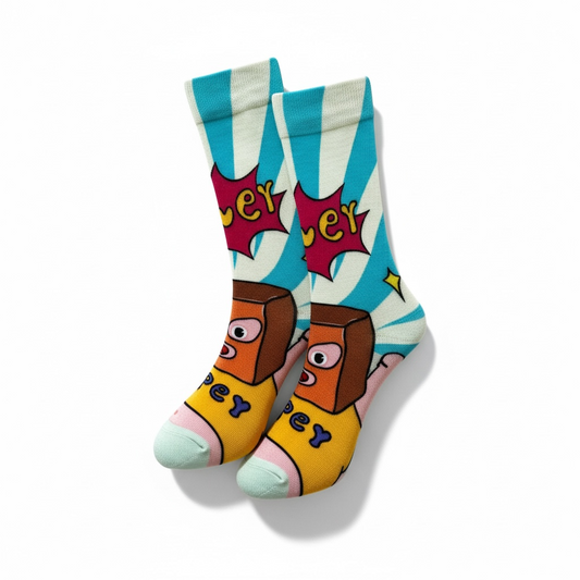 Super Pop Art Desenli Eğlenceli Çorap